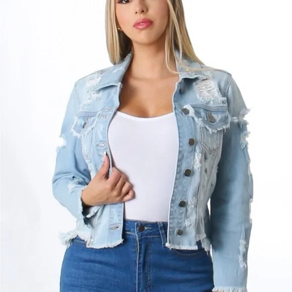 Ripped Denim Jacket - Picture 6 of 6